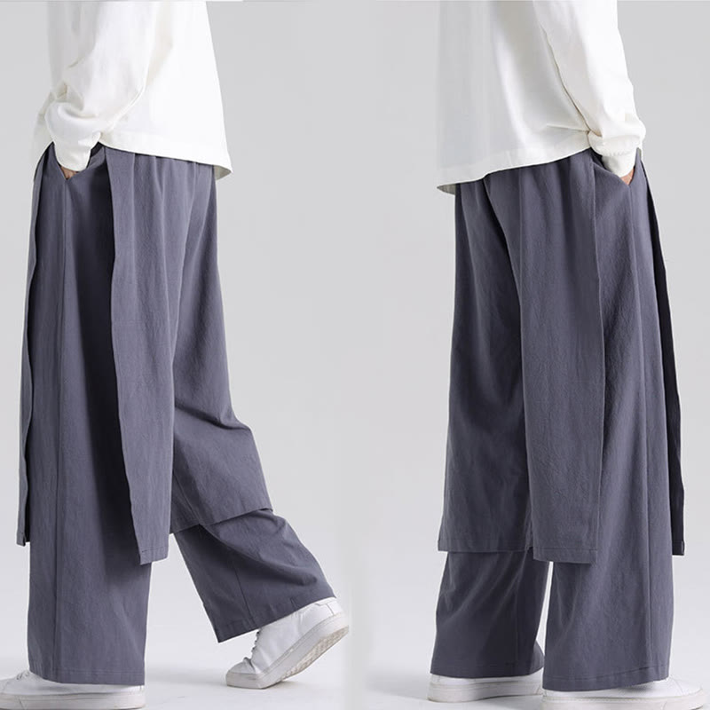 Pantalon en coton uni avec poches pour homme, motif patchwork Buddha Stones - image 10