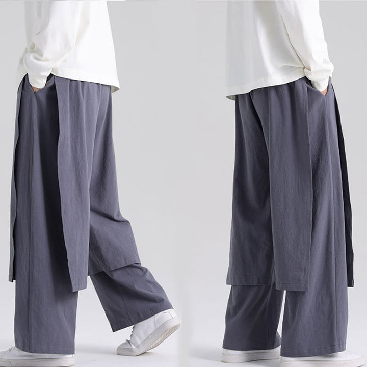 Pantalon en coton uni avec poches pour homme, motif patchwork Buddha Stones - image 10