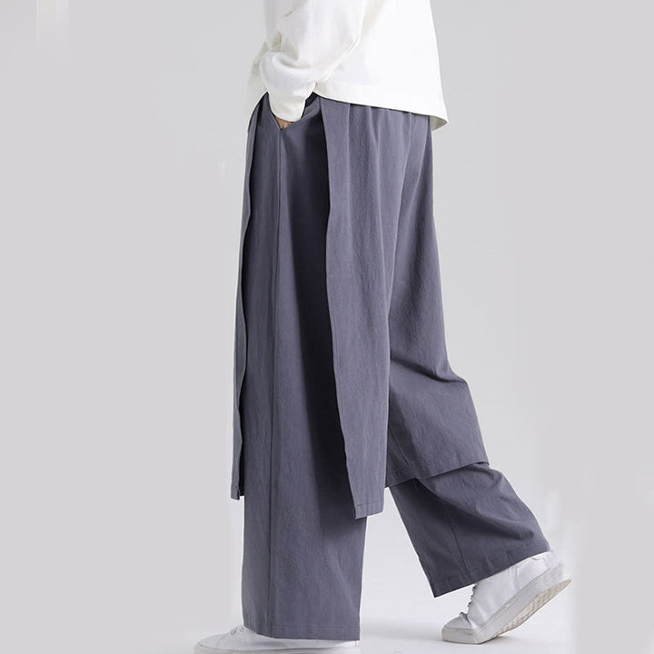 Pantalon en coton uni avec poches pour homme, motif patchwork Buddha Stones - image 2
