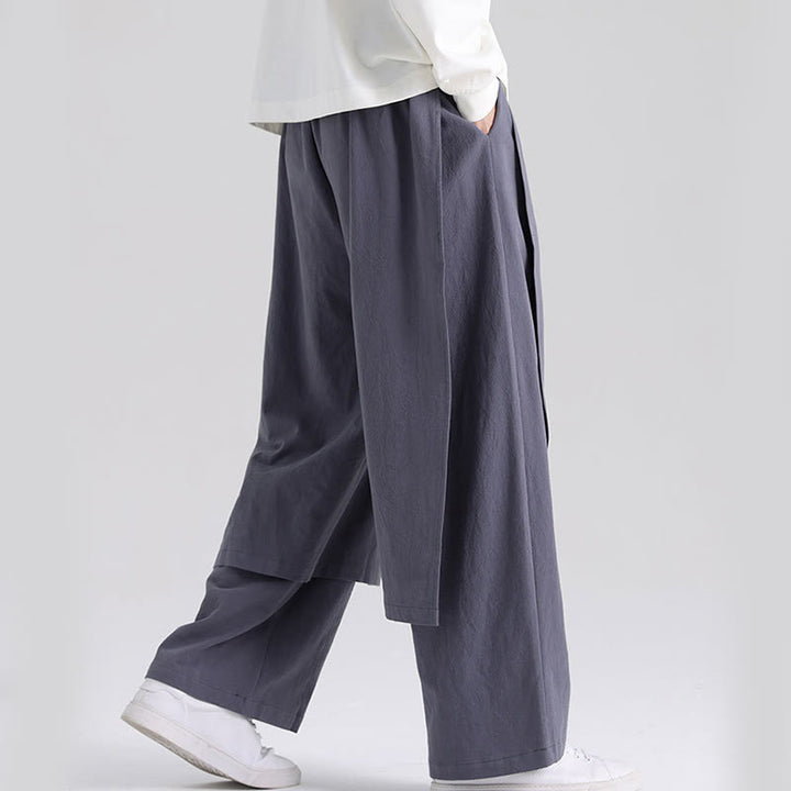 Pantalon en coton uni avec poches pour homme, motif patchwork Buddha Stones - image 4