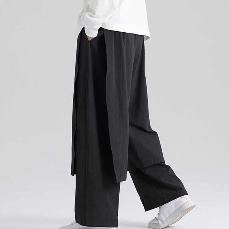 Pantalon en coton uni avec poches pour homme, motif patchwork Buddha Stones - Noir - US/UK/AU46，EU56 (5XL) - image 11