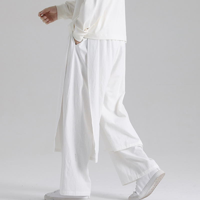 Pantalon en coton uni avec poches pour homme, motif patchwork Buddha Stones - Blanc - US/UK/AU46，EU56 (5XL) - image 19