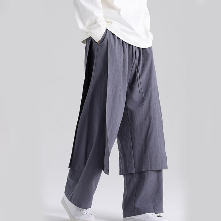 Pantalon en coton uni avec poches pour homme, motif patchwork Buddha Stones - image 3