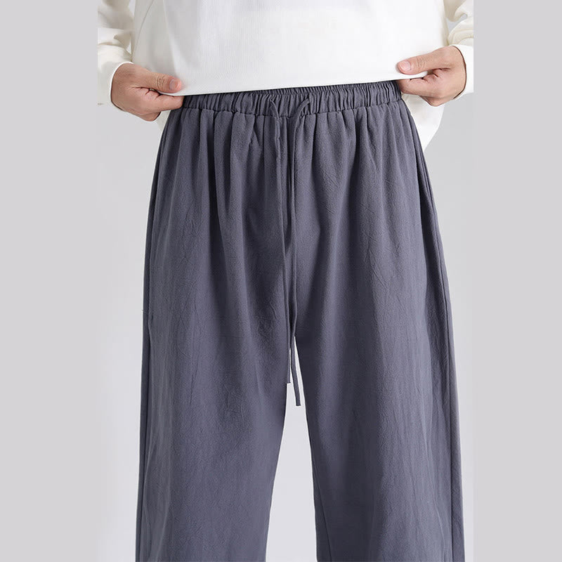 Pantalon en coton uni avec poches pour homme, motif patchwork Buddha Stones - image 7