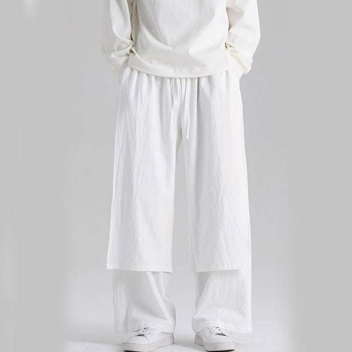 Pantalon en coton uni avec poches pour homme, motif patchwork Buddha Stones - image 20