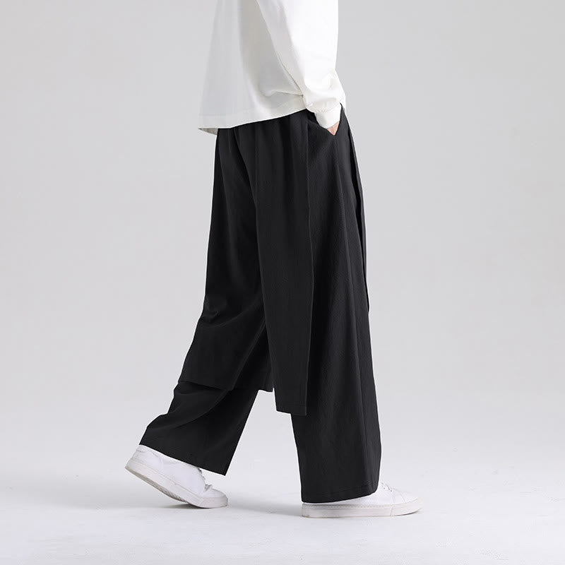 Pantalon en coton uni avec poches pour homme, motif patchwork Buddha Stones - image 12