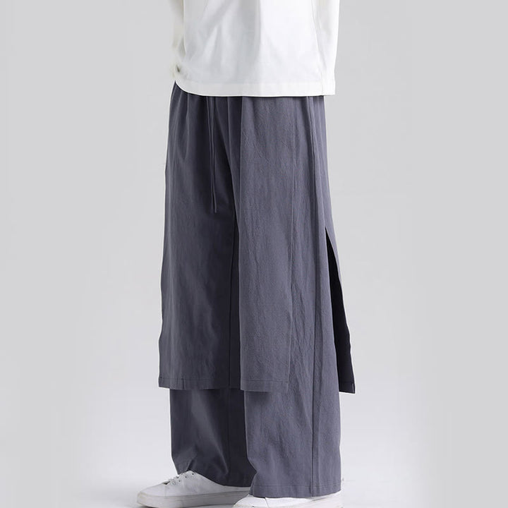 Pantalon en coton uni avec poches pour homme, motif patchwork Buddha Stones - image 1