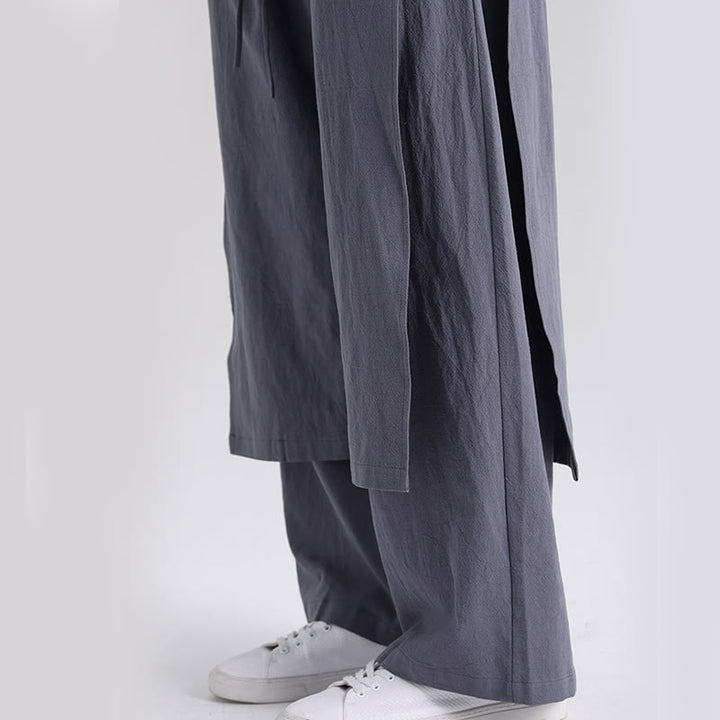 Pantalon en coton uni avec poches pour homme, motif patchwork Buddha Stones - image 9