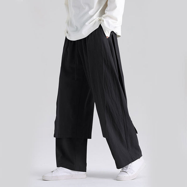 Pantalon en coton uni avec poches pour homme, motif patchwork Buddha Stones - image 14