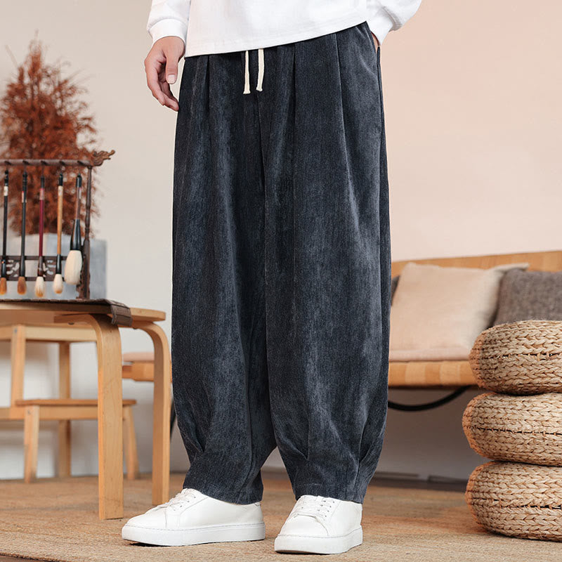 Pantalon décontracté en coton avec poches pour homme, couleur unie, design simple, motif Buddha Stones - image 20