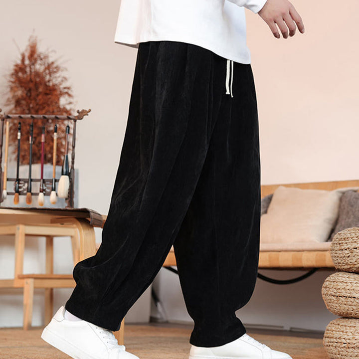 Pantalon décontracté en coton avec poches pour homme, couleur unie, design simple, motif Buddha Stones - image 11