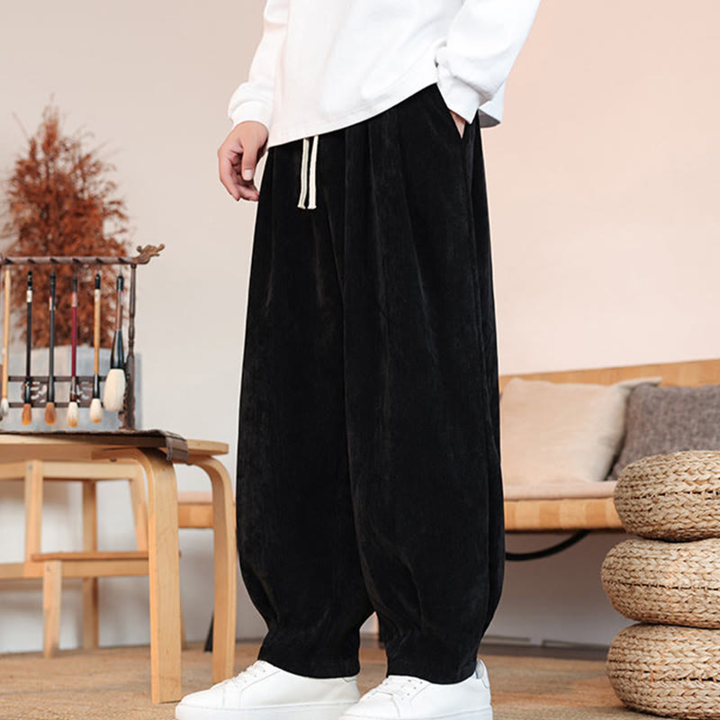 Pantalon décontracté en coton avec poches pour homme, couleur unie, design simple, motif Buddha Stones - image 16
