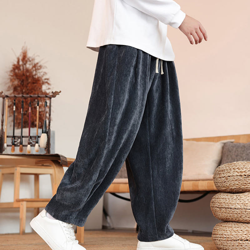 Pantalon décontracté en coton avec poches pour homme, couleur unie, design simple, motif Buddha Stones - image 21