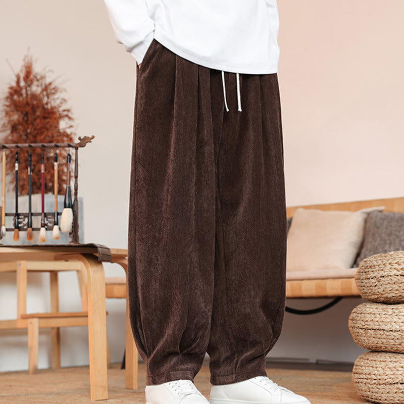 Pantalon décontracté en coton avec poches pour homme, couleur unie, design simple, motif Buddha Stones - image 7