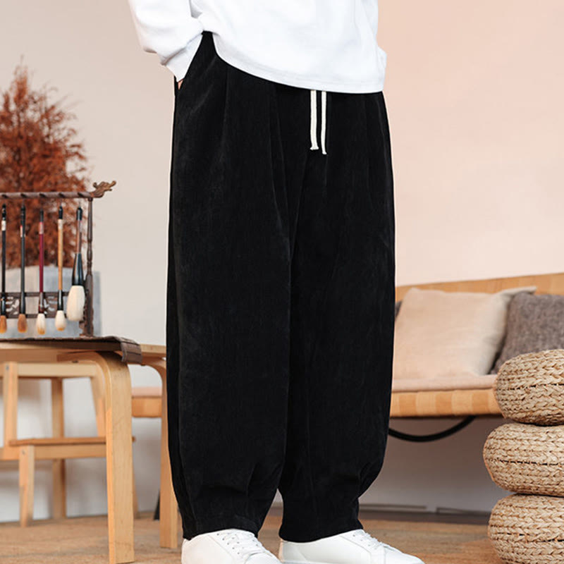 Pantalon décontracté en coton avec poches pour homme, couleur unie, design simple, motif Buddha Stones - image 13