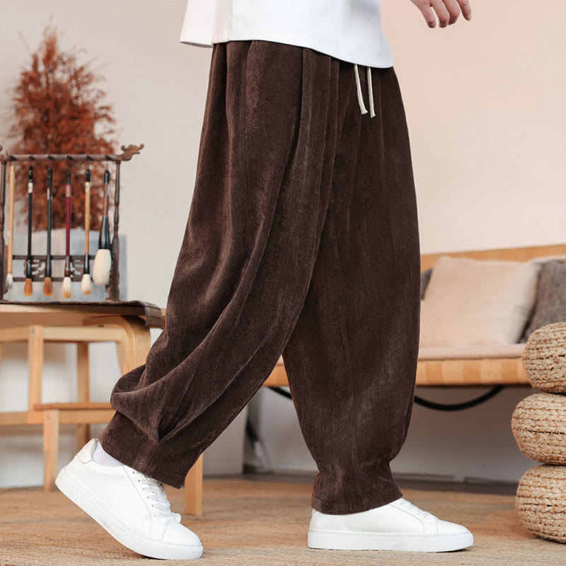 Pantalon décontracté en coton avec poches pour homme, couleur unie, design simple, motif Buddha Stones - image 6