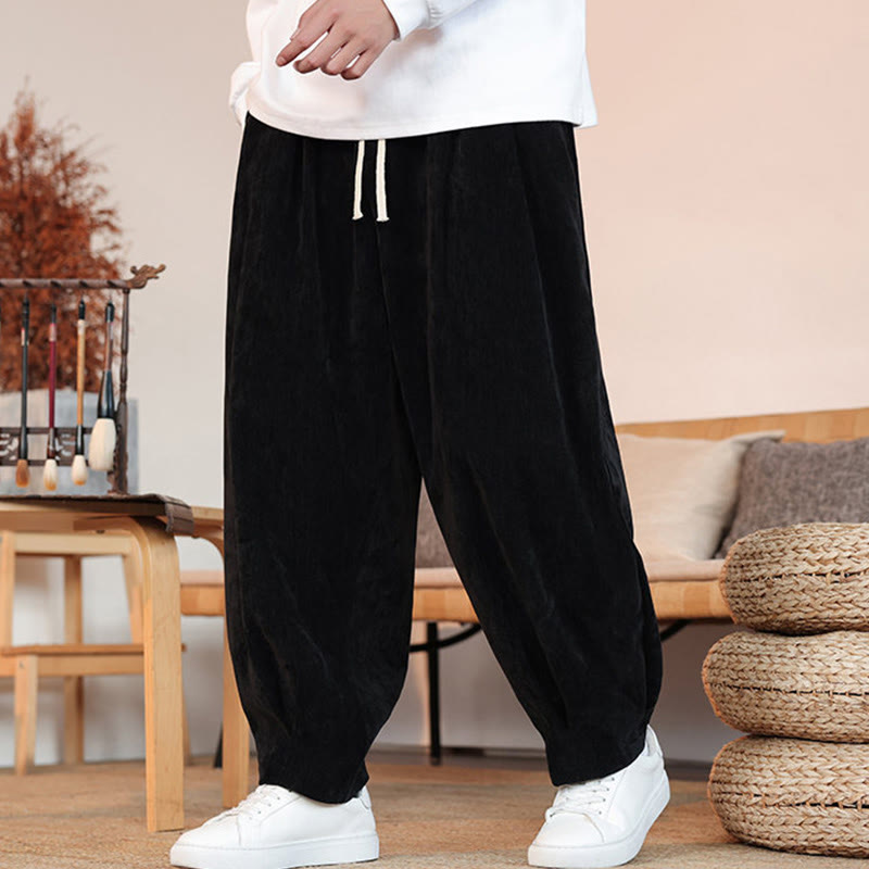 Pantalon décontracté en coton avec poches pour homme, couleur unie, design simple, motif Buddha Stones - image 12