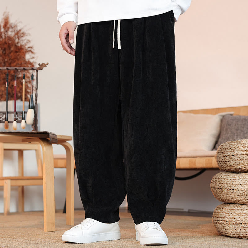 Pantalon décontracté en coton avec poches pour homme, couleur unie, design simple, motif Buddha Stones - Noir - US/UK/AU46，EU56 (5XL) - image 9
