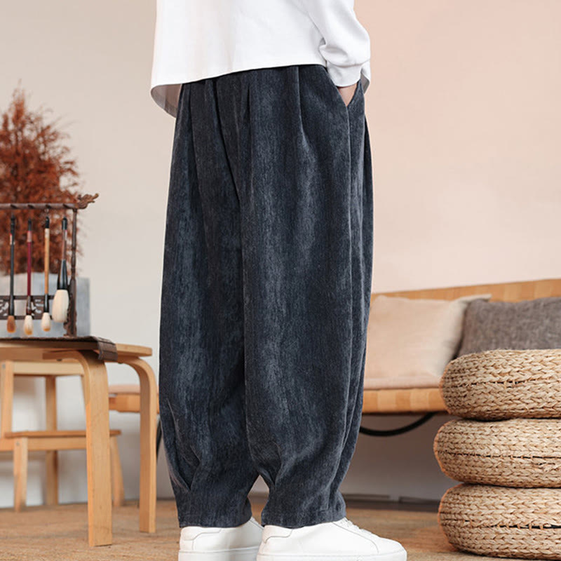 Pantalon décontracté en coton avec poches pour homme, couleur unie, design simple, motif Buddha Stones - image 22