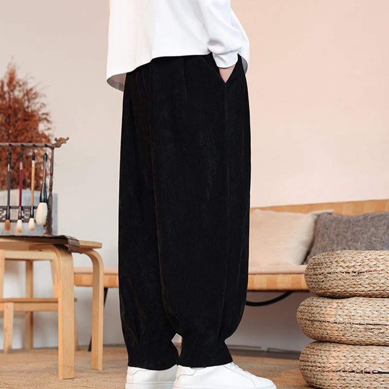 Pantalon décontracté en coton avec poches pour homme, couleur unie, design simple, motif Buddha Stones - image 10