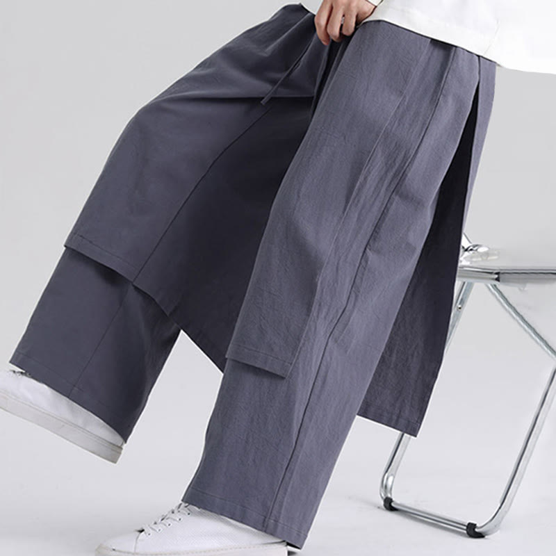 Pantalon en coton uni avec poches pour homme, motif patchwork Buddha Stones - image 6