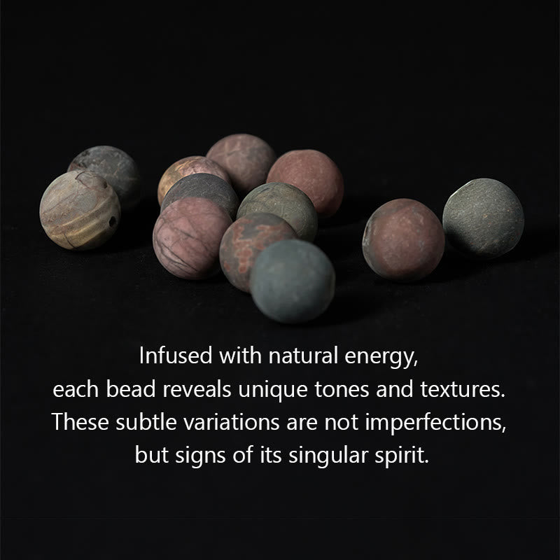 Bracelet énergétique Om Mani Padme Hum en jaspe Picasso naturel Buddha Stones - image 5