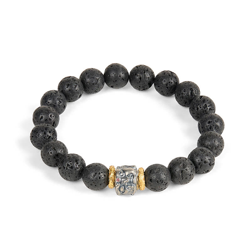 Bracelet de soutien du visage de Bouddha en pierre de lave naturelle - image 4