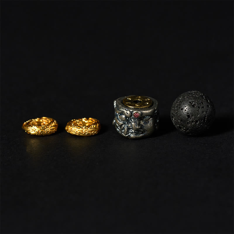 Bracelet de soutien du visage de Bouddha en pierre de lave naturelle - image 6