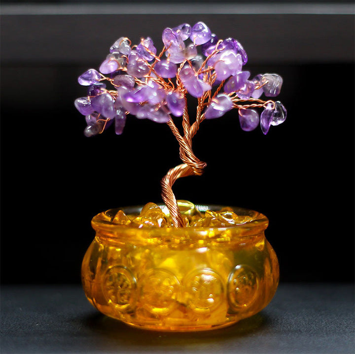 Buddha Stones, divers cristaux, citrine, améthyste, cristal rose, arbre de prospérité, décoration de la maison - Améthyste 6*10cm - image 2