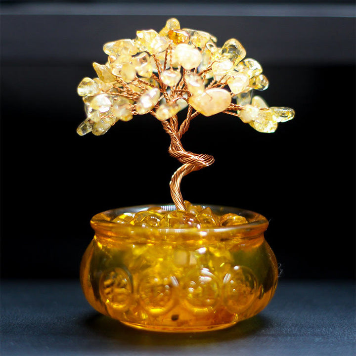 Buddha Stones, divers cristaux, citrine, améthyste, cristal rose, arbre de prospérité, décoration de la maison - Citrine 6*10cm - image 0