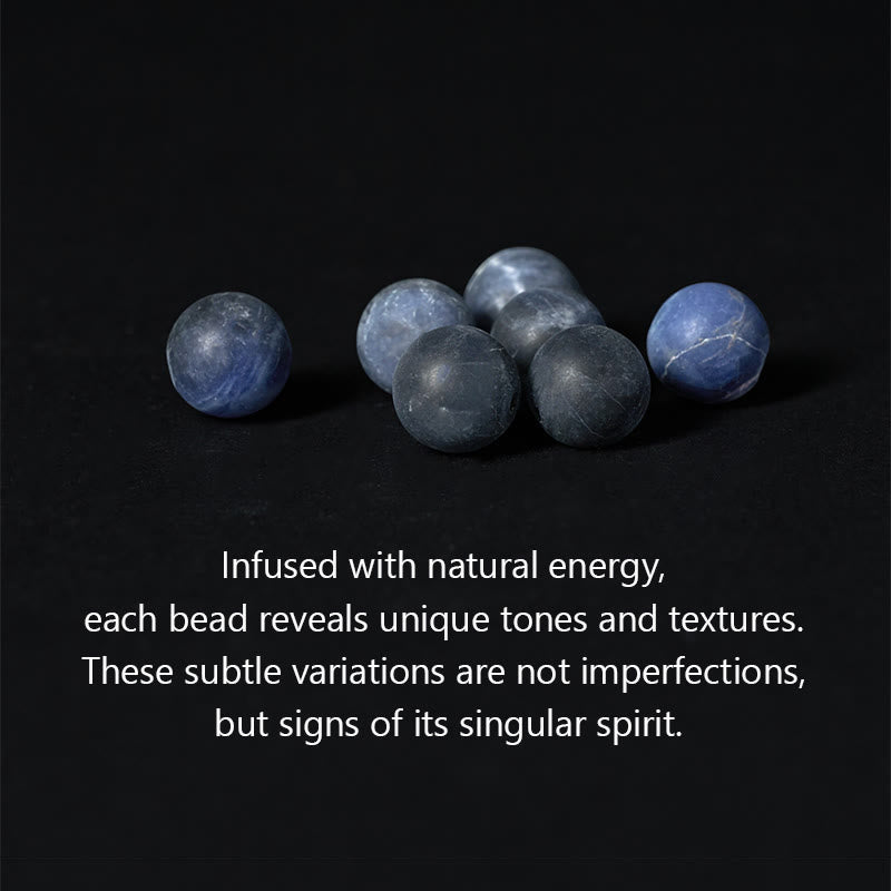 Bracelet d' Buddha Stones Om Mani Padme Hum en sodalite naturelle et jaspe gris - image 5