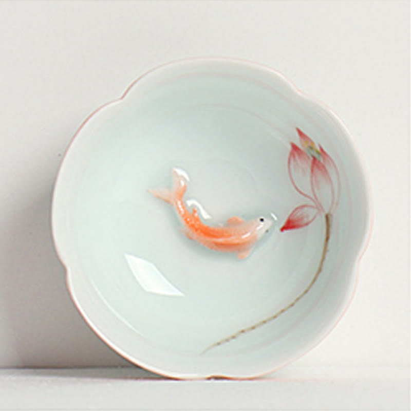 Buddha Stones Koi Poisson Lotus Main Tasse à Thé Tasse à Thé Kung Fu - image 1