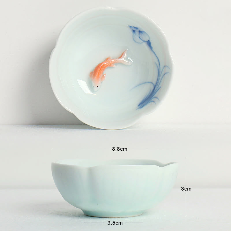 Buddha Stones Koi Poisson Lotus Main Tasse à Thé Tasse à Thé Kung Fu - image 6