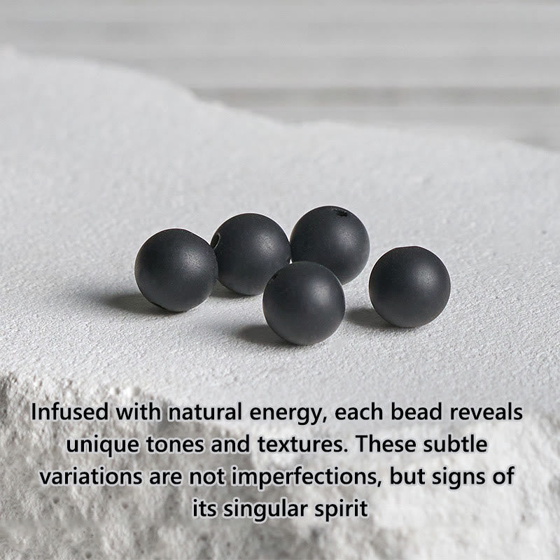 Bracelet porte - bonheur en onyx noir givré naturel et jaspe - image 6