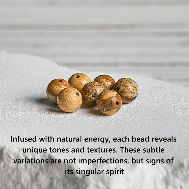 Bracelet porte - bonheur en onyx noir givré naturel et jaspe - image 7