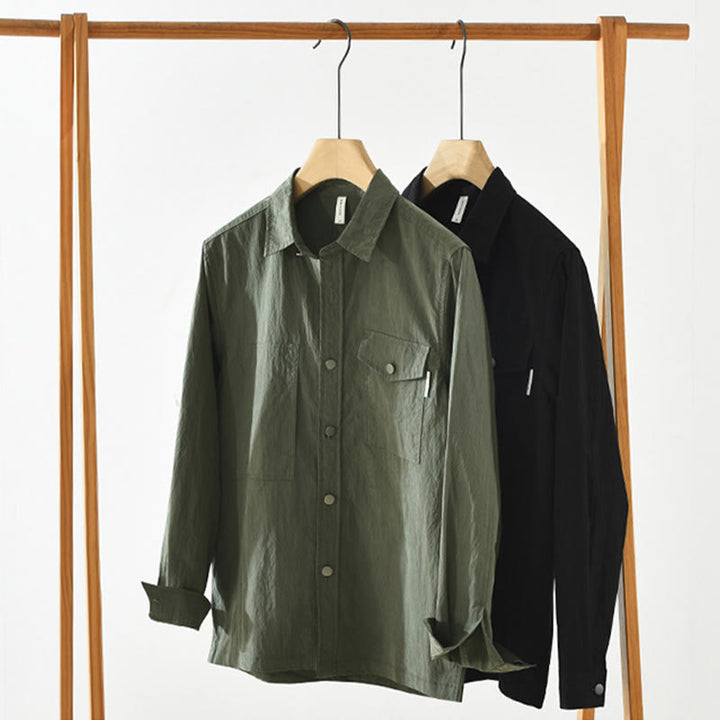Chemise homme à manches longues et boutons Buddha Stones Daily avec poches - image 16