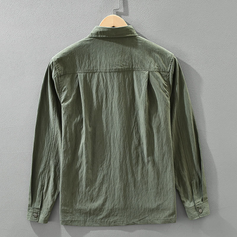 Chemise homme à manches longues et boutons Buddha Stones Daily avec poches - image 1