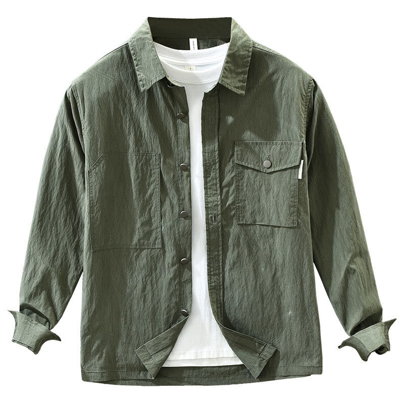 Chemise homme à manches longues et boutons Buddha Stones Daily avec poches - image 13