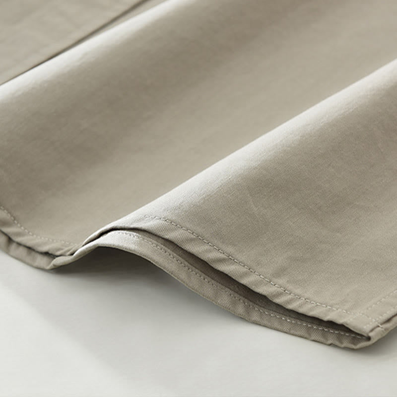 Chemise homme à manches longues en pur coton avec poches et boutons unis Buddha Stones Daily - image 12