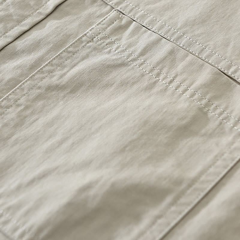 Chemise homme à manches longues en pur coton avec poches et boutons unis Buddha Stones Daily - image 5