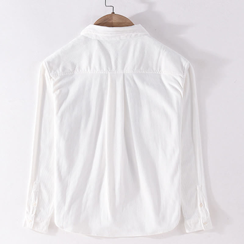 Veste à manches longues en velours côtelé pour homme avec poches et boutons simples et unis, motif Buddha Stones Spring - image 4
