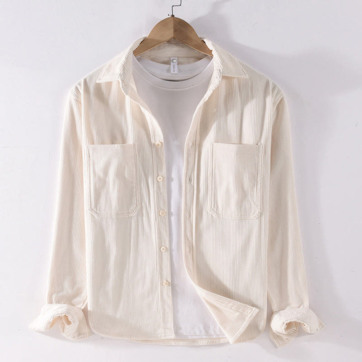 Veste à manches longues en velours côtelé pour homme avec poches et boutons simples et unis, motif Buddha Stones Spring - Vieille Dentelle - US/UK/AU42，EU52 (3XL) - image 11
