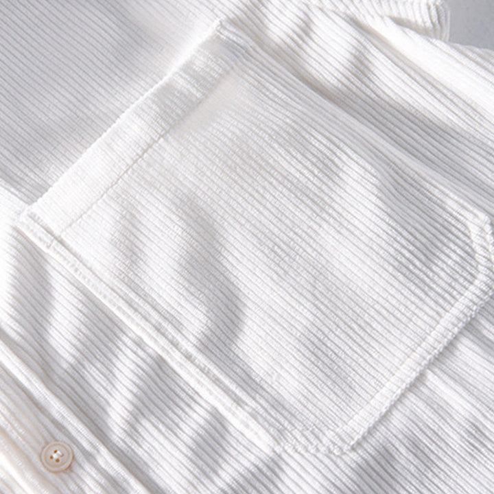 Veste à manches longues en velours côtelé pour homme avec poches et boutons simples et unis, motif Buddha Stones Spring - image 9