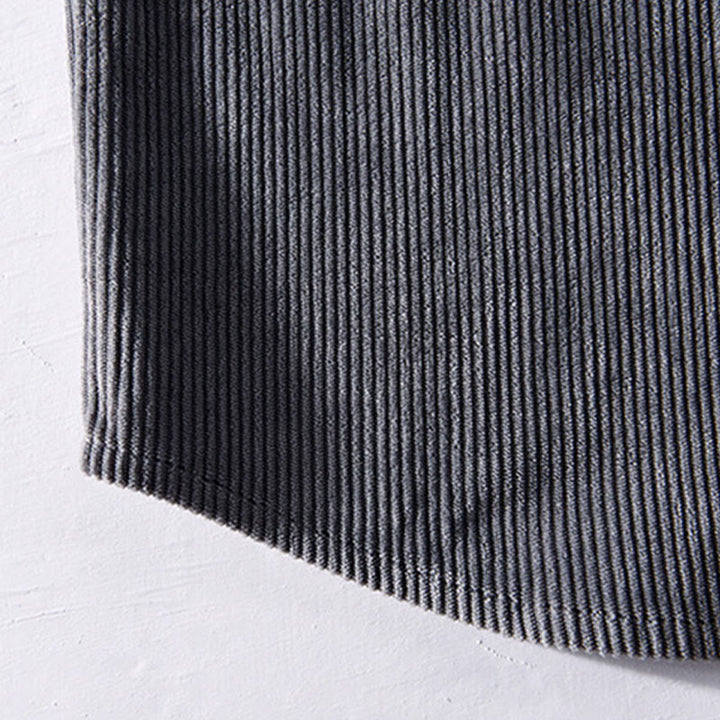 Veste à manches longues en velours côtelé pour homme avec poches et boutons simples et unis, motif Buddha Stones Spring - image 1