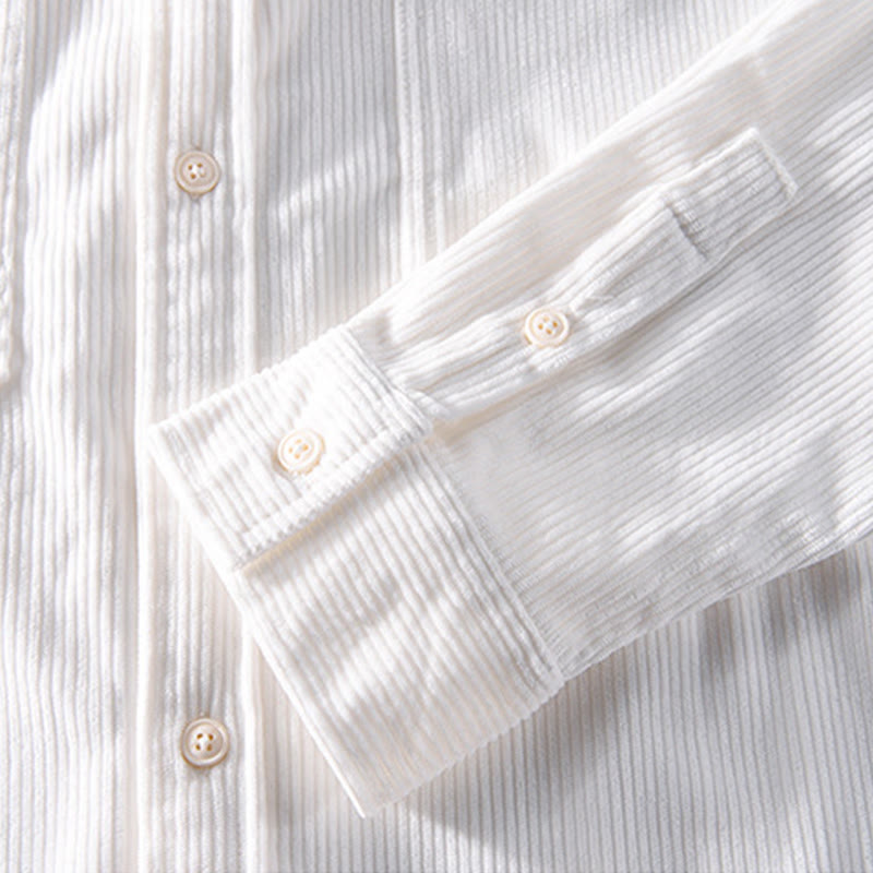 Veste à manches longues en velours côtelé pour homme avec poches et boutons simples et unis, motif Buddha Stones Spring - image 10
