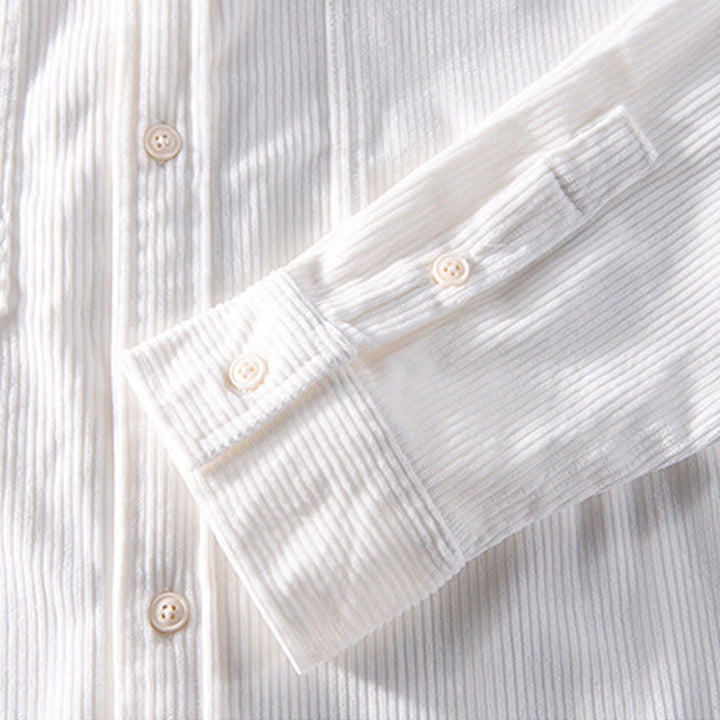 Veste à manches longues en velours côtelé pour homme avec poches et boutons simples et unis, motif Buddha Stones Spring - image 10
