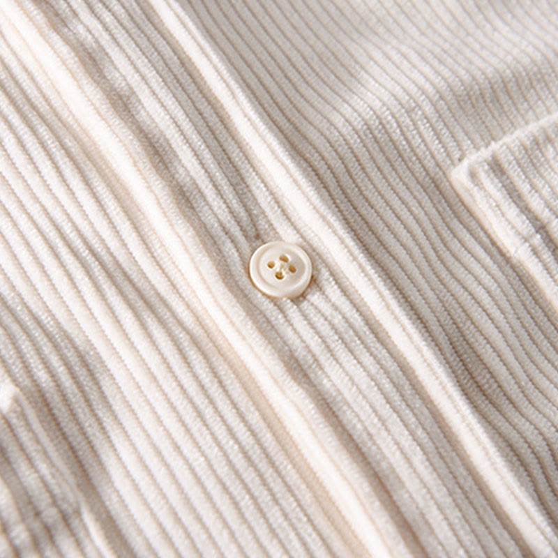 Veste à manches longues en velours côtelé pour homme avec poches et boutons simples et unis, motif Buddha Stones Spring - image 12