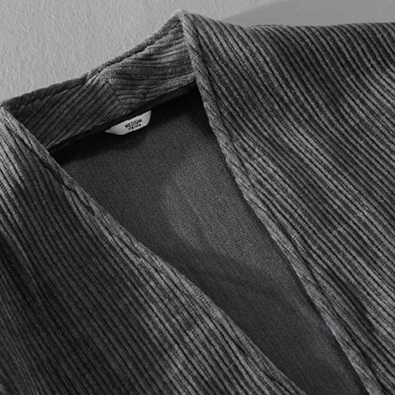 Veste homme à manches longues et col en V avec motif Buddha Stones Commute, simple et côtelé - image 3