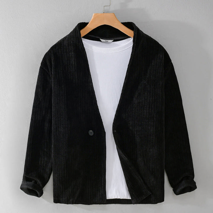 Veste homme à manches longues et col en V avec motif Buddha Stones Commute, simple et côtelé - image 14
