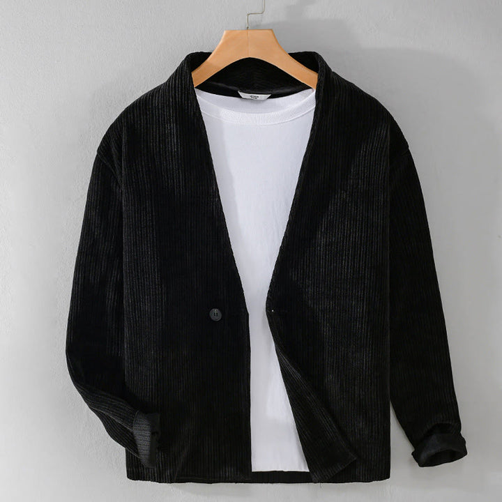 Veste homme à manches longues et col en V avec motif Buddha Stones Commute, simple et côtelé - Noir - US/UK/AU42，EU52 (3XL) - image 13